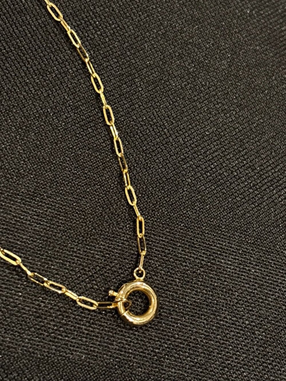 14K Solid Yellow Gold Paperclip Chain Necklace with Bolt Spring Ring Clasp 16.5" - Picture 10 of 12
